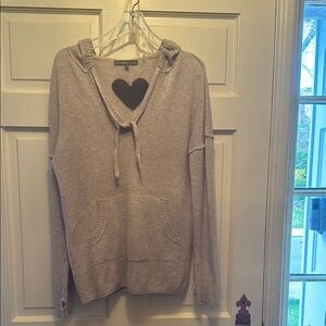 Gray Heart Cashmere Hoodie tunic by 27 Miles.